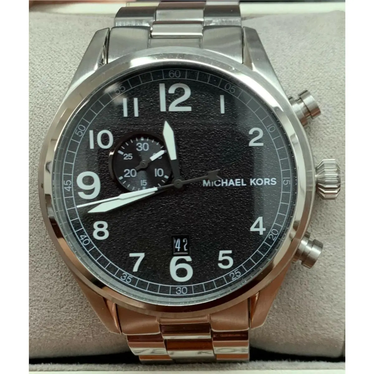 Michael Kors MK7066 Hangar Black Dial Stainless Steel Men`s Watch