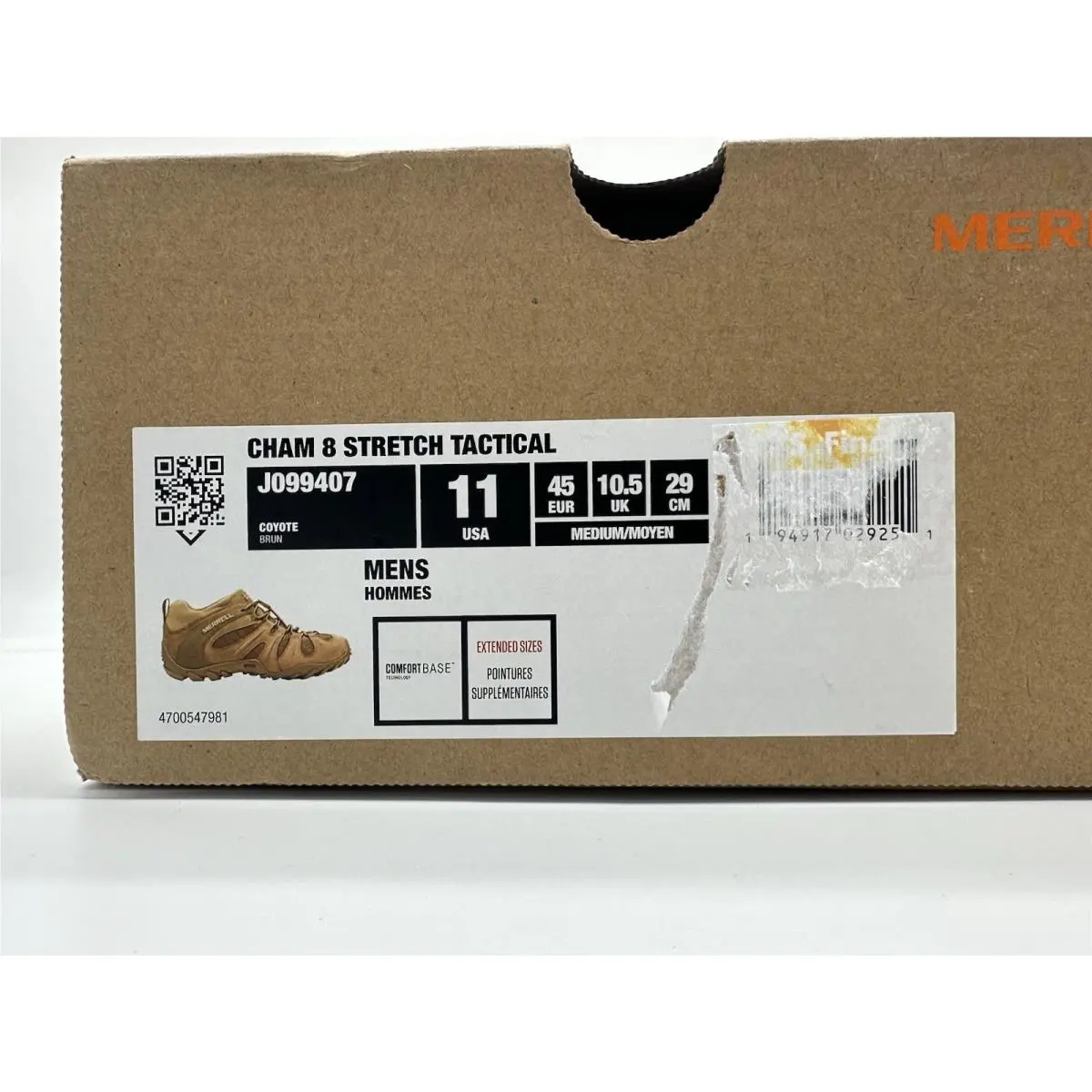 Merrell shoes - Merrell Cham 8 Stretch Tactical - J099407 - Coyote Brown / Brun (UPC: 194917029251) 7