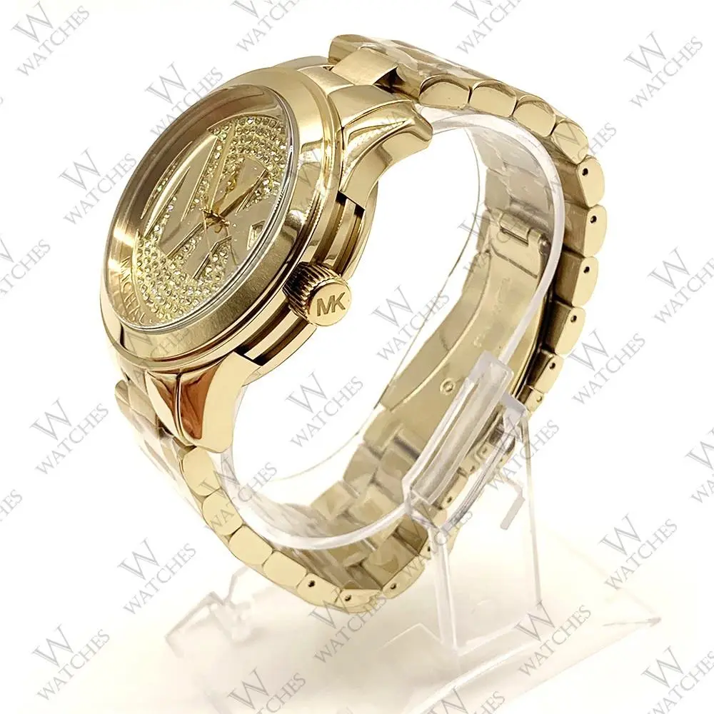 MK5706 Runway Gold Dial Crystal Pave Gold Women`s Watch 45mm by Michael Kors