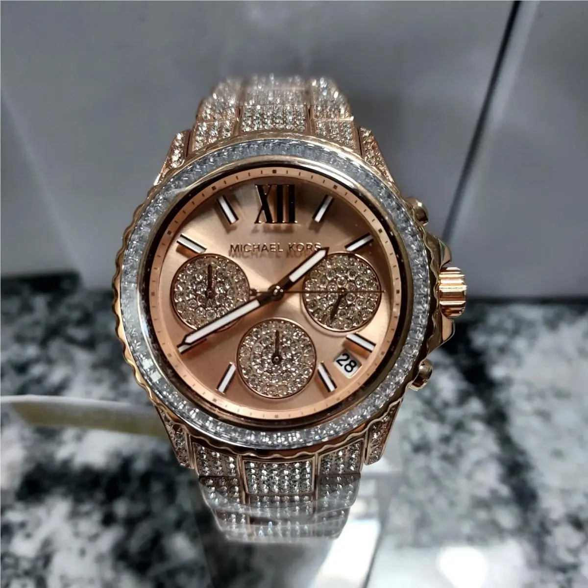 MK7235 Everest Chrono Crystal Rose Gold-tone Ladies Watch by Michael Kors