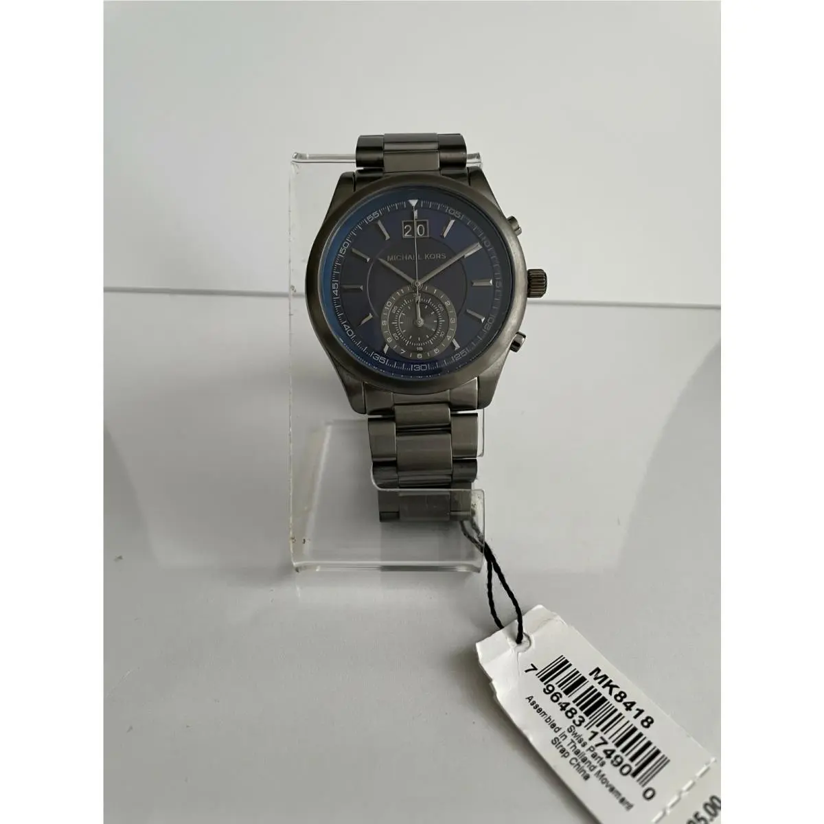 MK8418 Men`s Aiden Chronograph Blue Dial Gunmetal-tone Steel Watch by Michael Kors