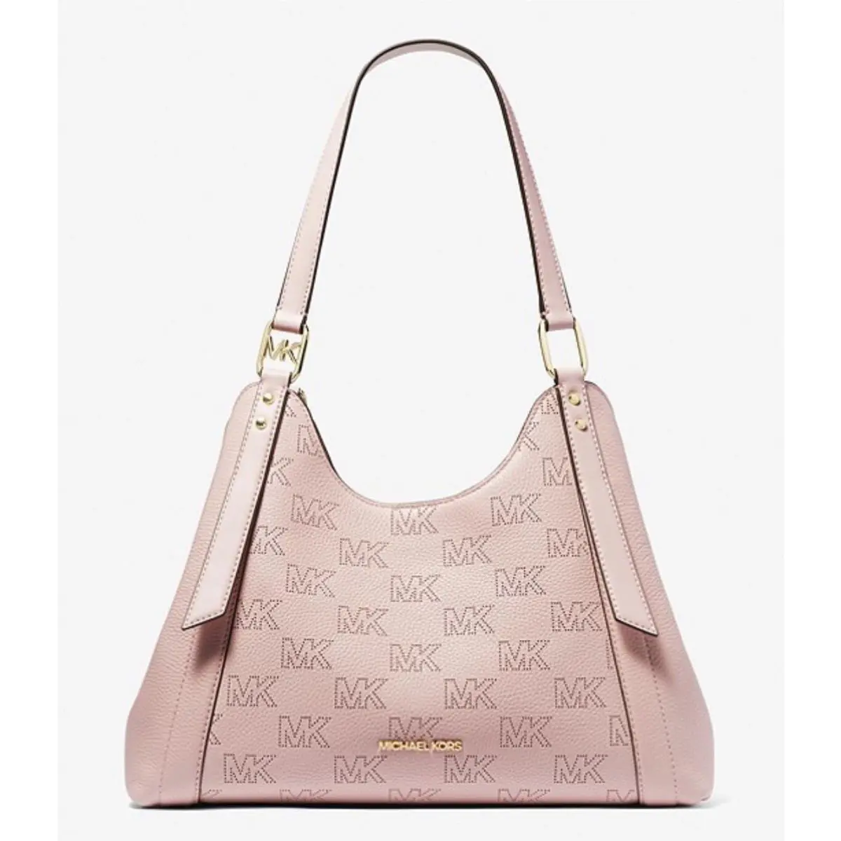 Michael Kors Arlo Large Pebbled Leather Shoulder Bag Powder Blush