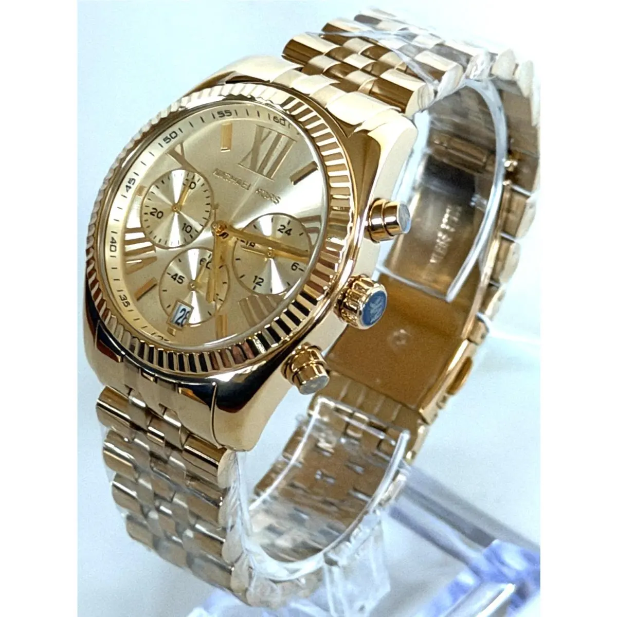Michael Kors MK5556 Lexington Gold-tone Women`s Chronograph Watch Bnwt/box