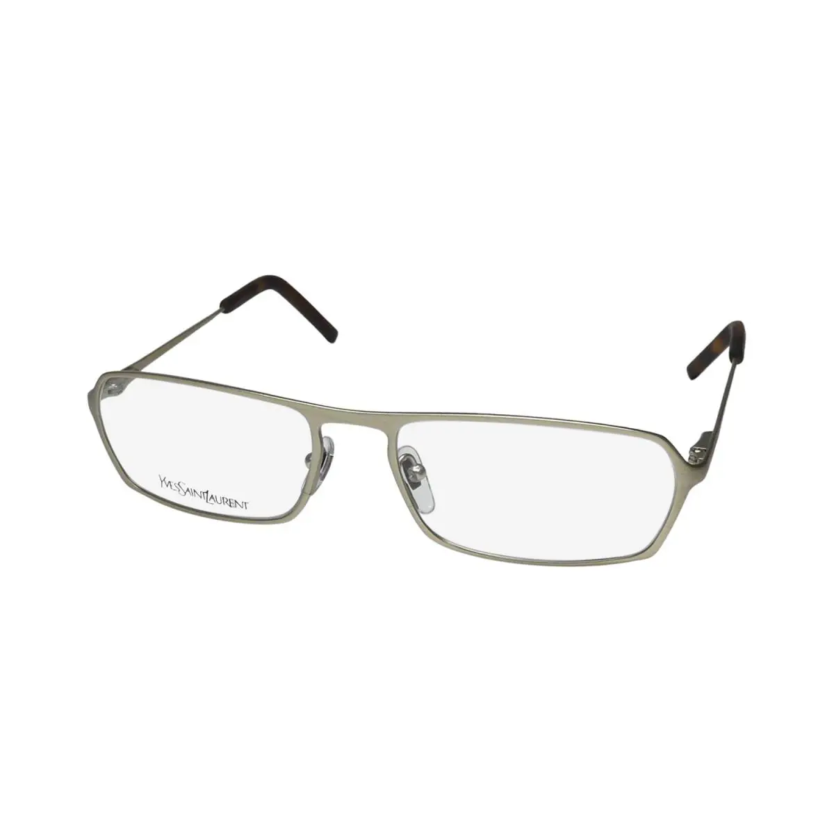2326 Contemporary Italian Fashion Rare Eyeglass Frame/glasses Light Gold Brushed by Yves Saint Laurent