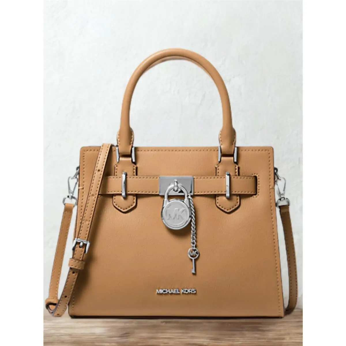 Hamilton Women Small Leather Crossbody Satchel Purse Bag Black by Michael Kors