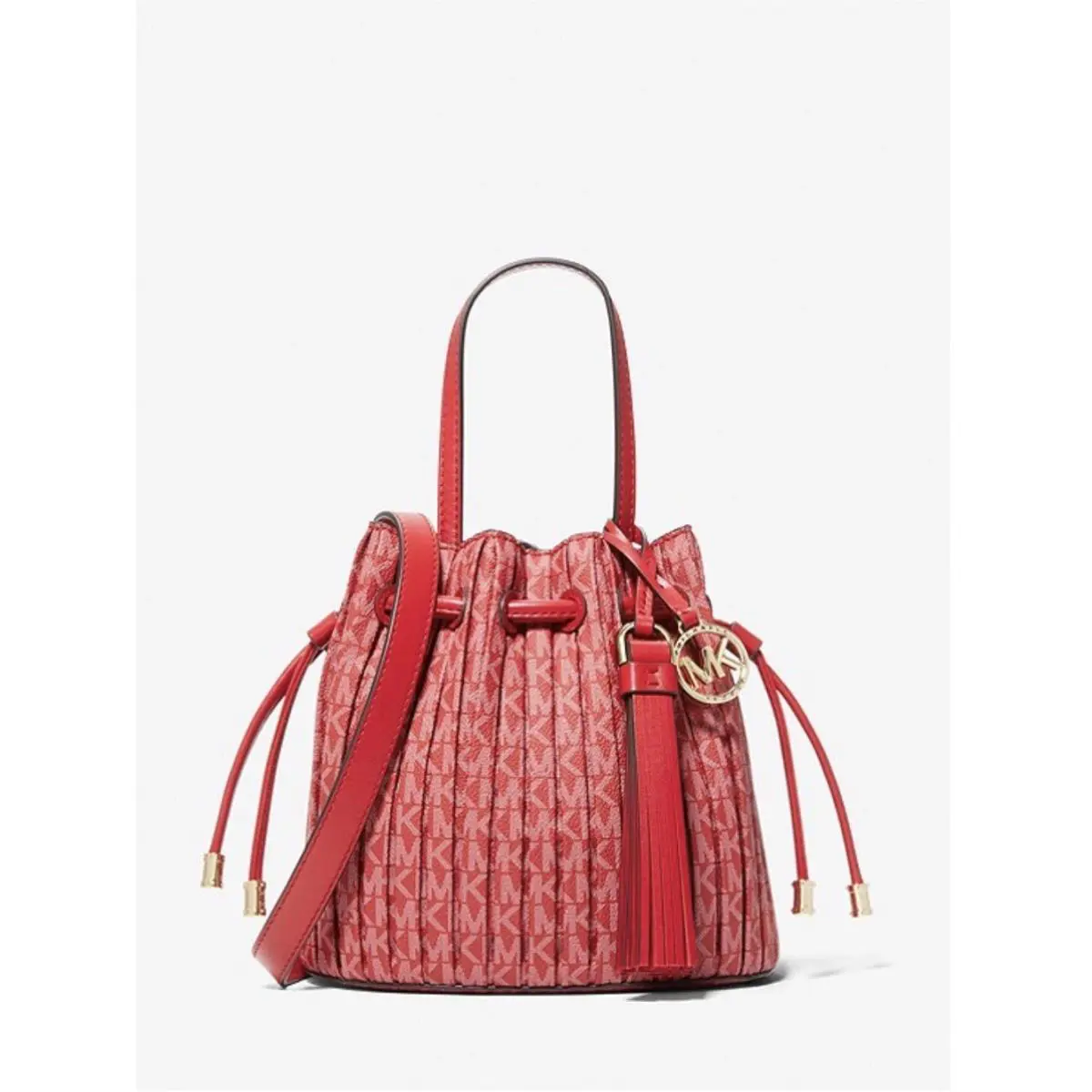 Michael Kors Signature Willa Extra-small Pleated Logo Tote Crimson