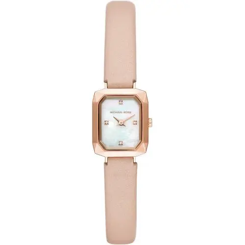 Michael Kors MK2923 Alane Rose Gold Tone Pink Leather Square Ladies Watch