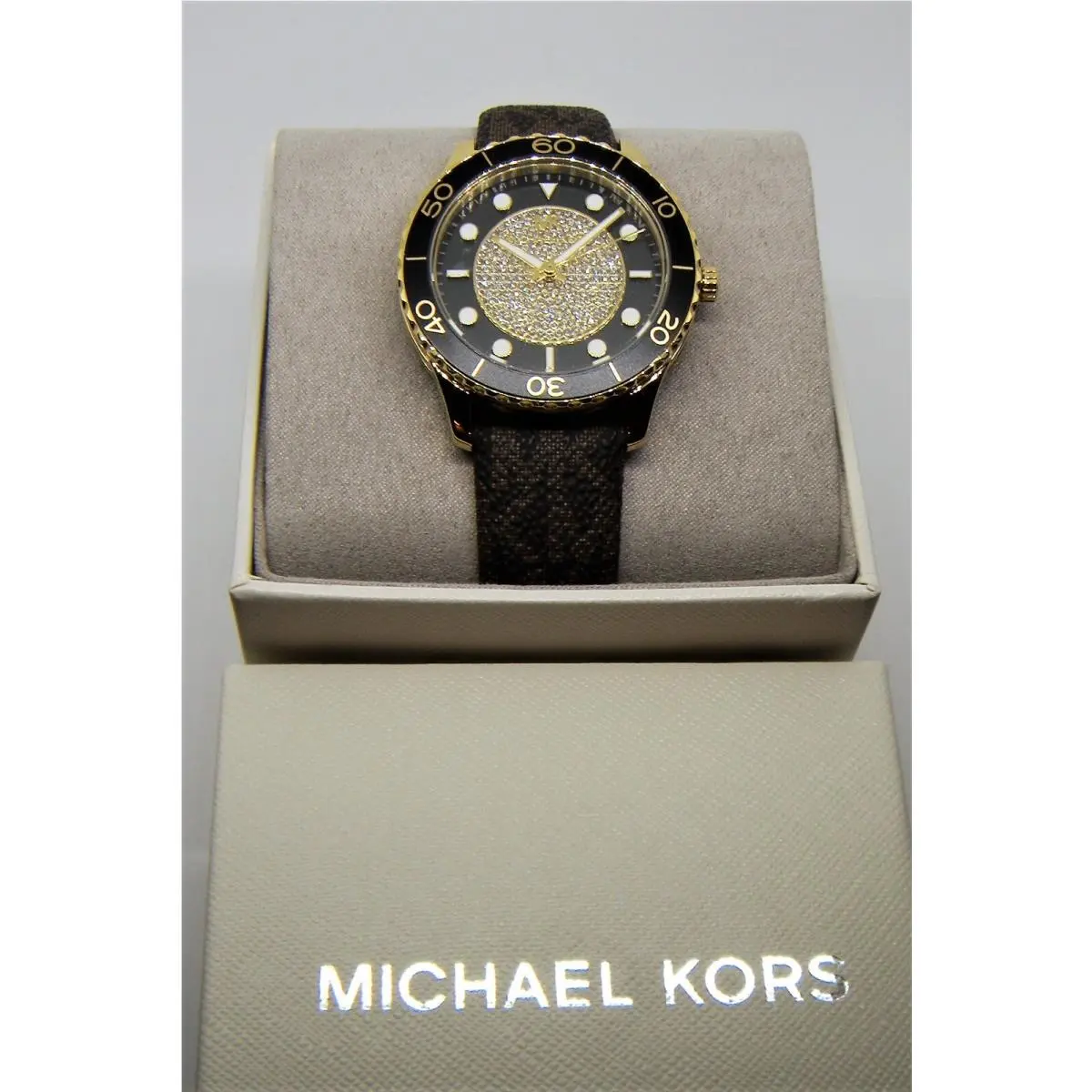 - Women`s Oversized Runway Watch - Gold/crystals -MK6979- Nwt by Michael Kors