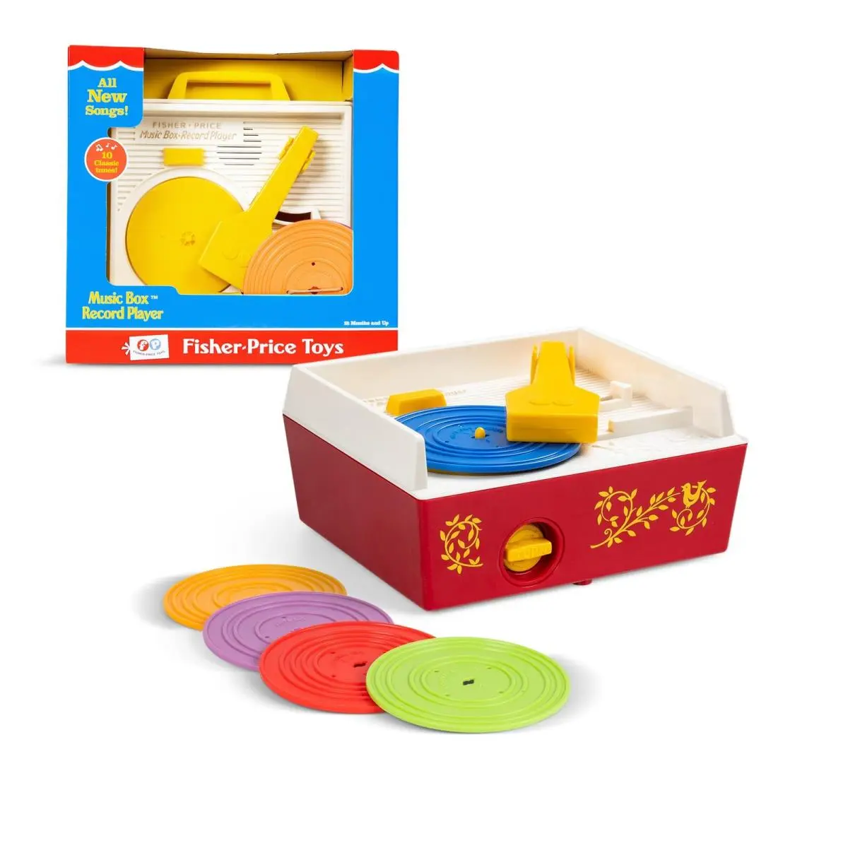 Basic Fun Fisher Price Classic Toys - Retro Music Box Record Player - Great