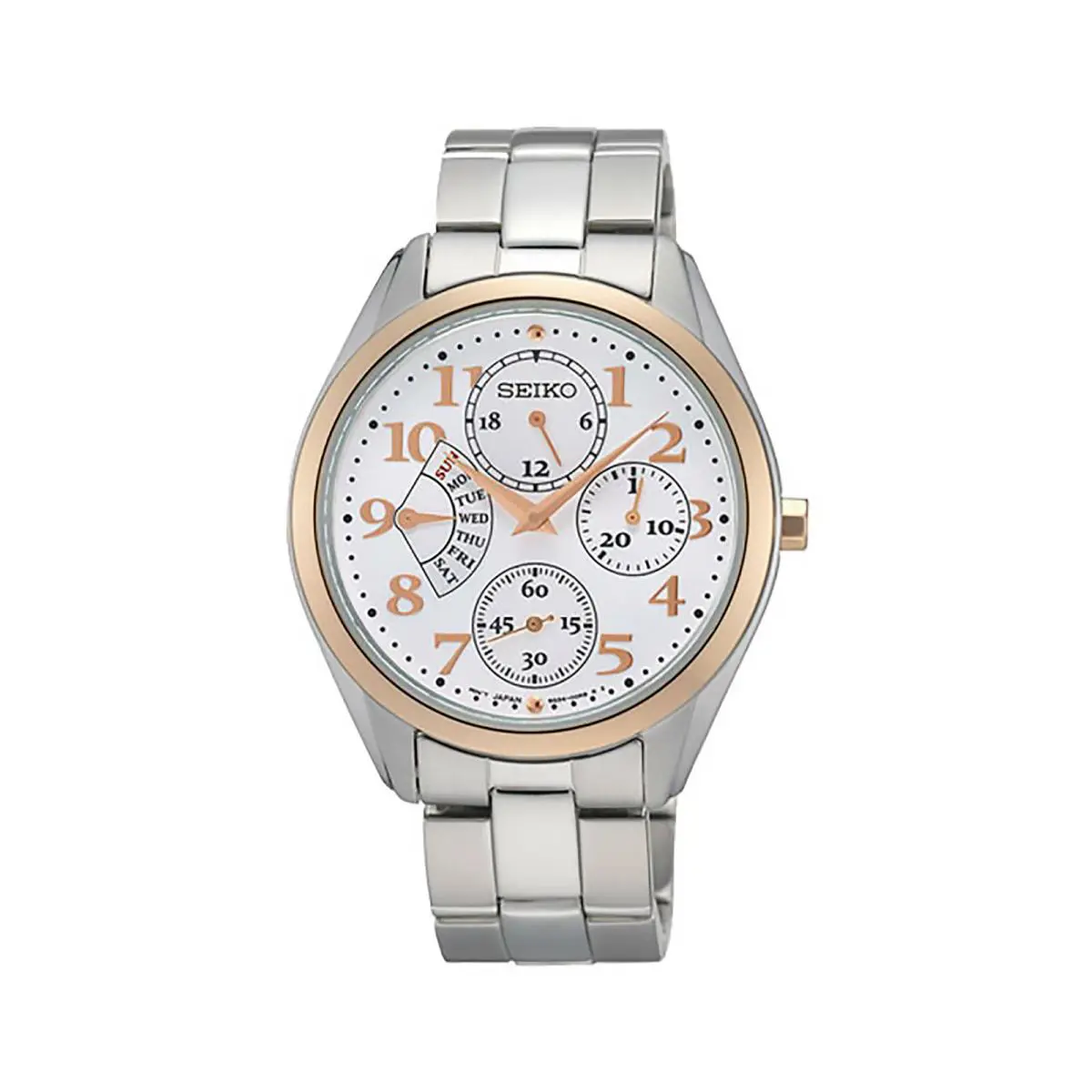 Seiko Women`s SRL052 Silver Rose Stainless Steel Quartz Watch Silver Dial