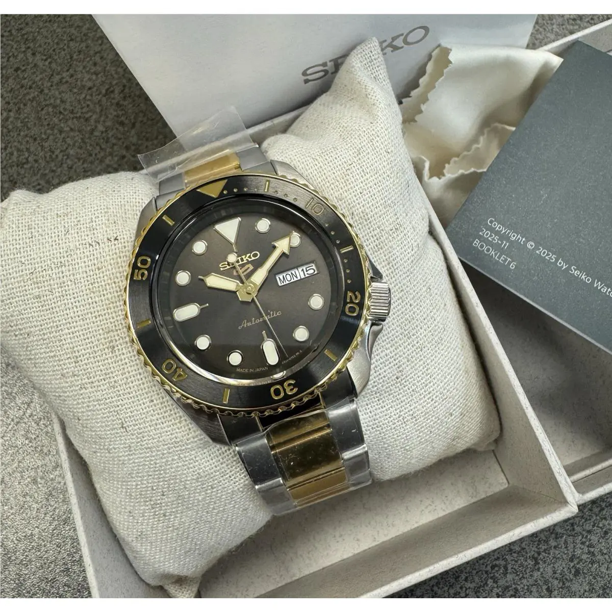 Seiko 5 Sports Automatic SRPK22 Two-tone Watch Made IN Japan