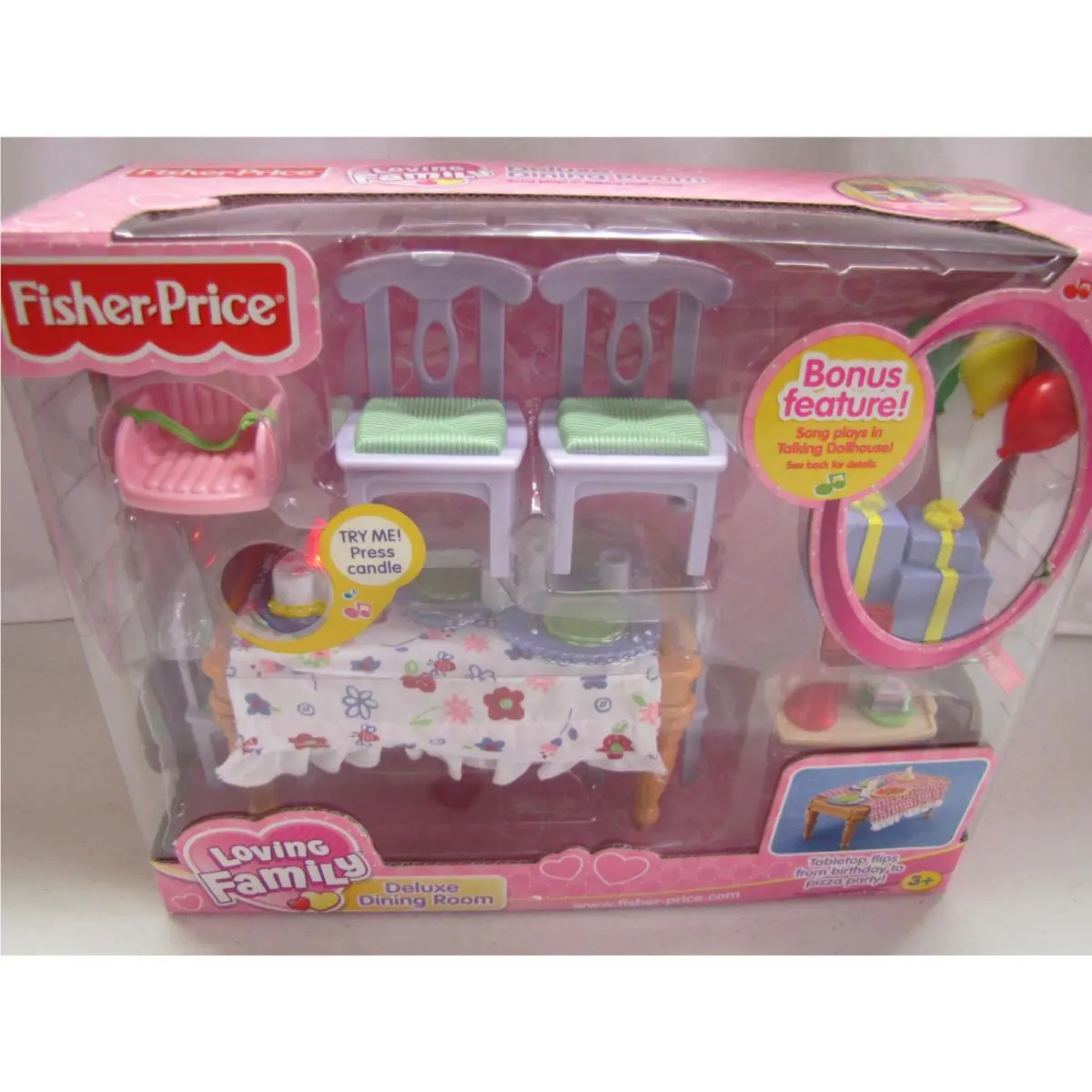 Fisher Price Loving Family Dollhouse Deluxe Dining Room Lights Sounds 2003