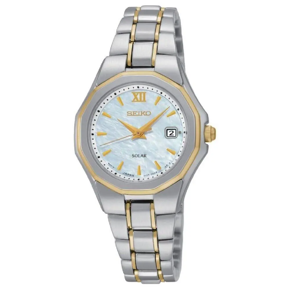 SUT226 Ladies White Mother of Pearl Dial Solar Watch Two Tone by Seiko