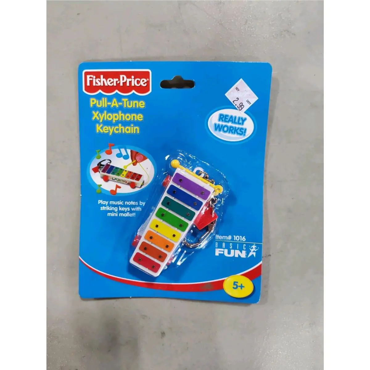 Fisher Price Basic Fun Pull-a-tune Xylophone Key Chain Toy Works Music Fun B51 2