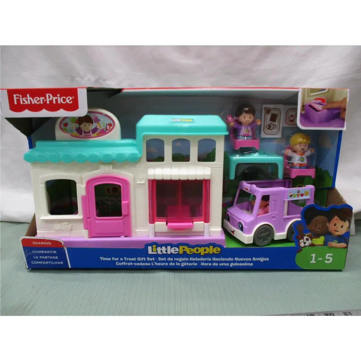 Fisher Price Little People Time For a Treat Gift Set Ice Cream Shop Sharing Toy