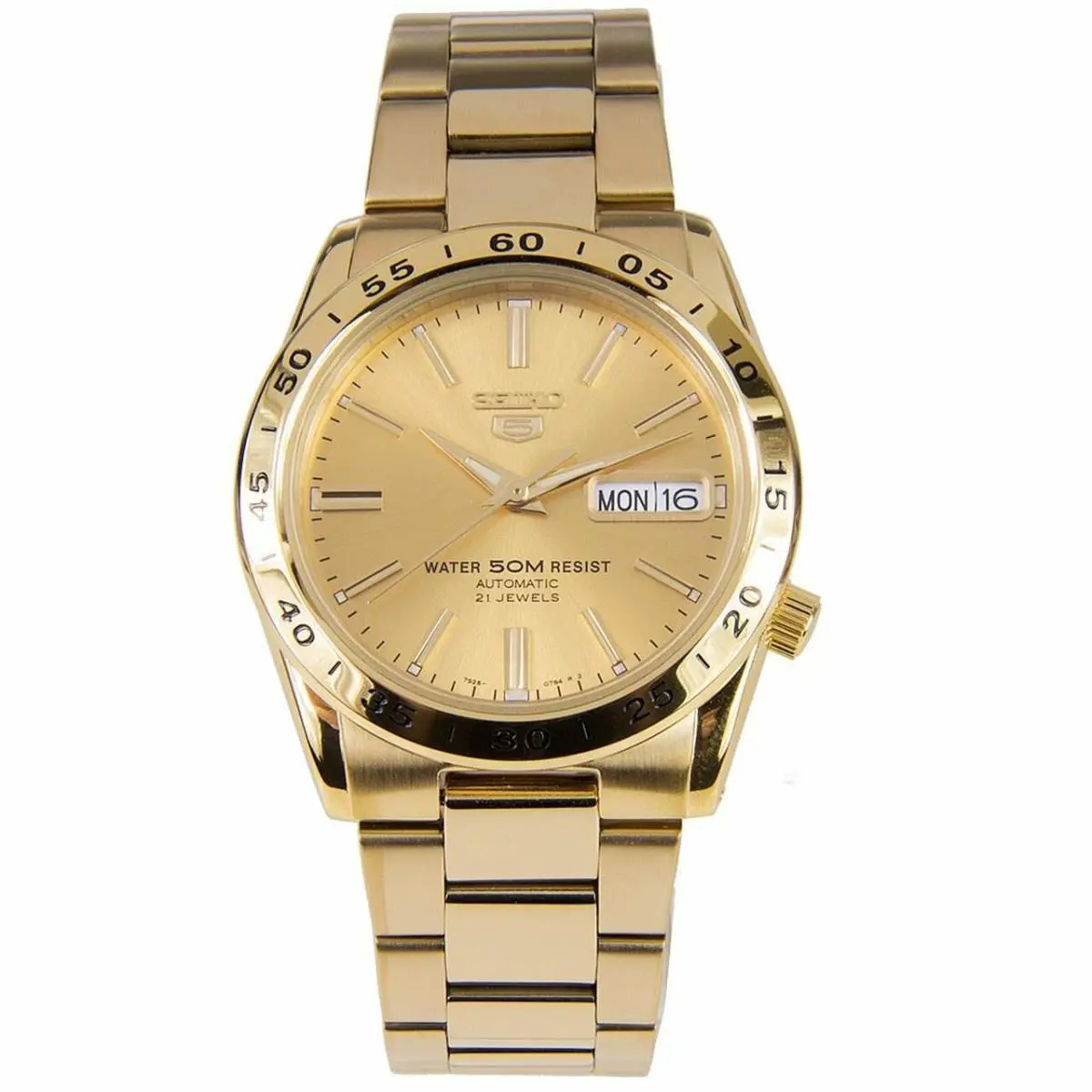 Seiko Sieko SNKE06K1 Men`s Gold Dial Stainless Steel Automatic Movement Analog Watch