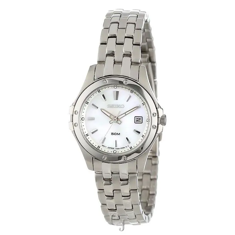 Seiko LE Grand Sport Mother OF Pearl Dial SS Women’s Watch SXDE09 - Dial: White, Band: Silver, Bezel: Silver