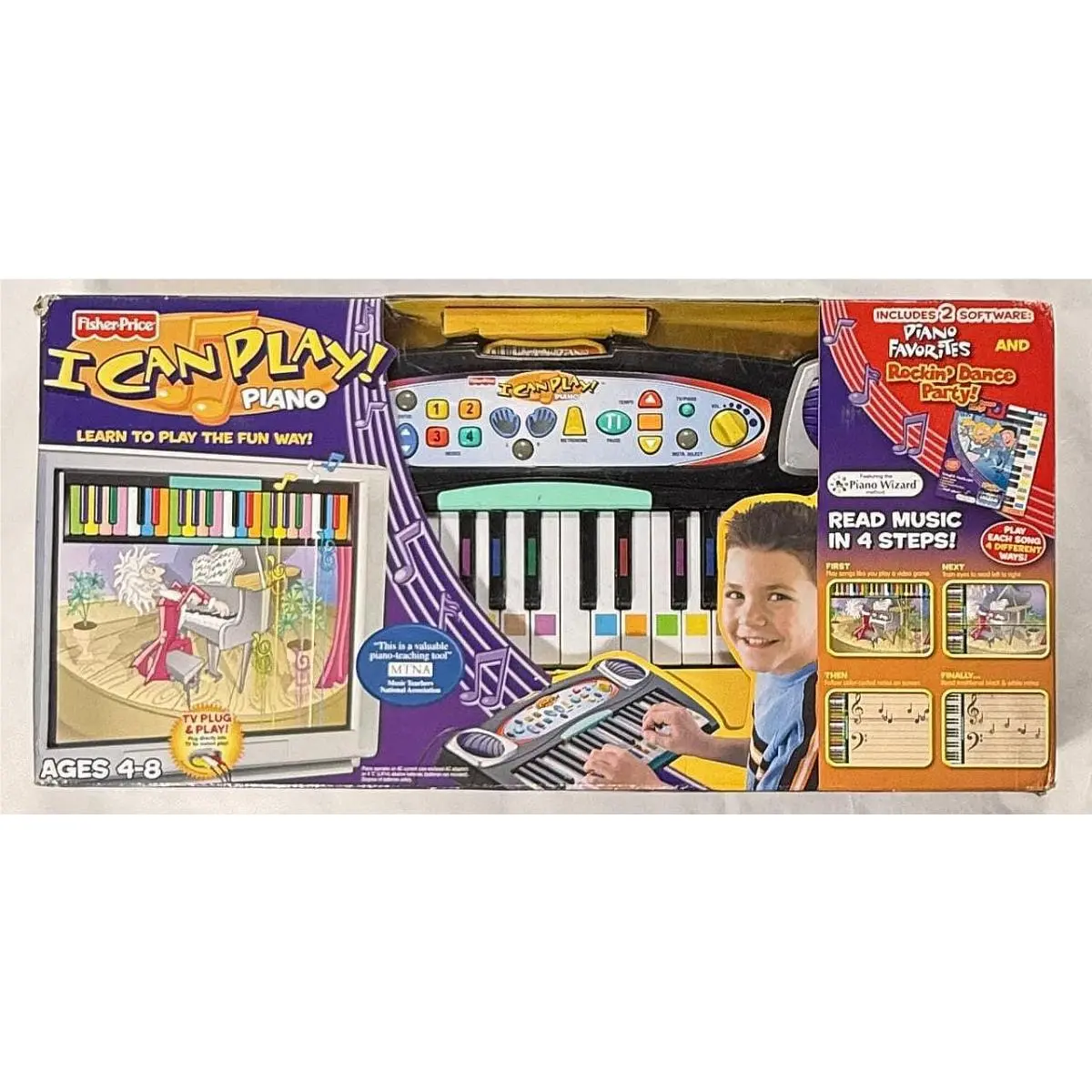 Fisher Price I Can Play Piano System J7522 TV Plug Play Keyboard