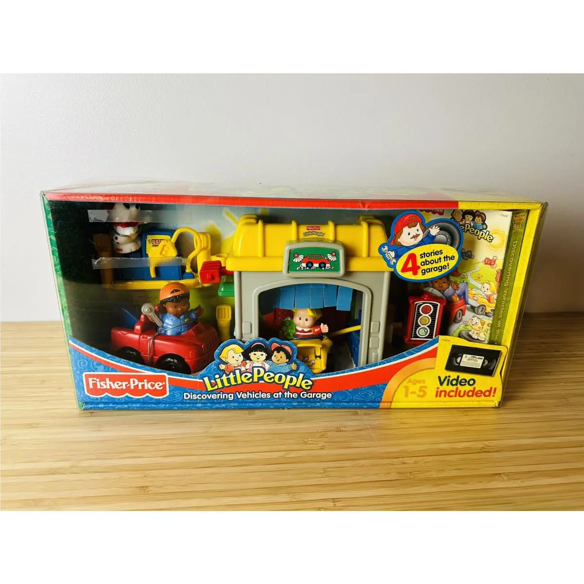2002 Fisher Price Little People Discovering Vehicles AT The Garage Set Free Vhs