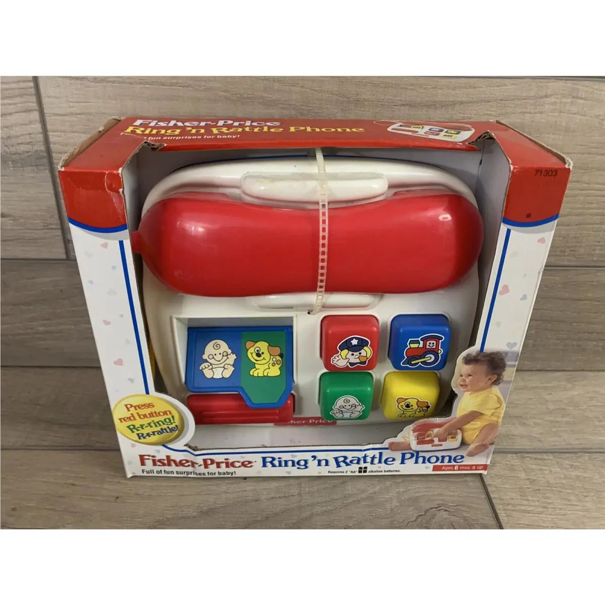 Vintage Fisher Price Ring n Rattle Phone Toy 1998 - See Details