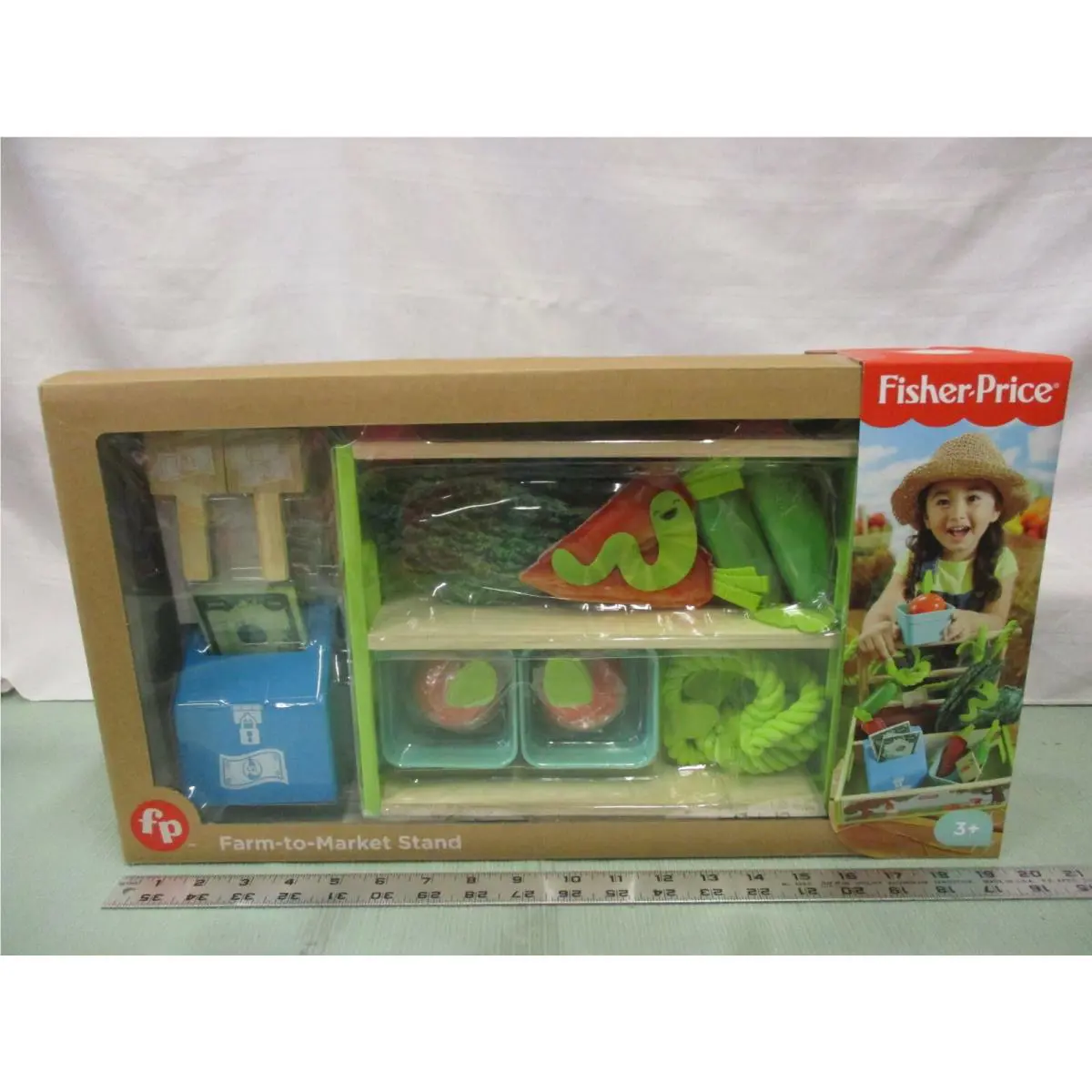Fisher Price Farm-to-market Stand Play Set Play Food 17 Pieces Pretend Toy Play