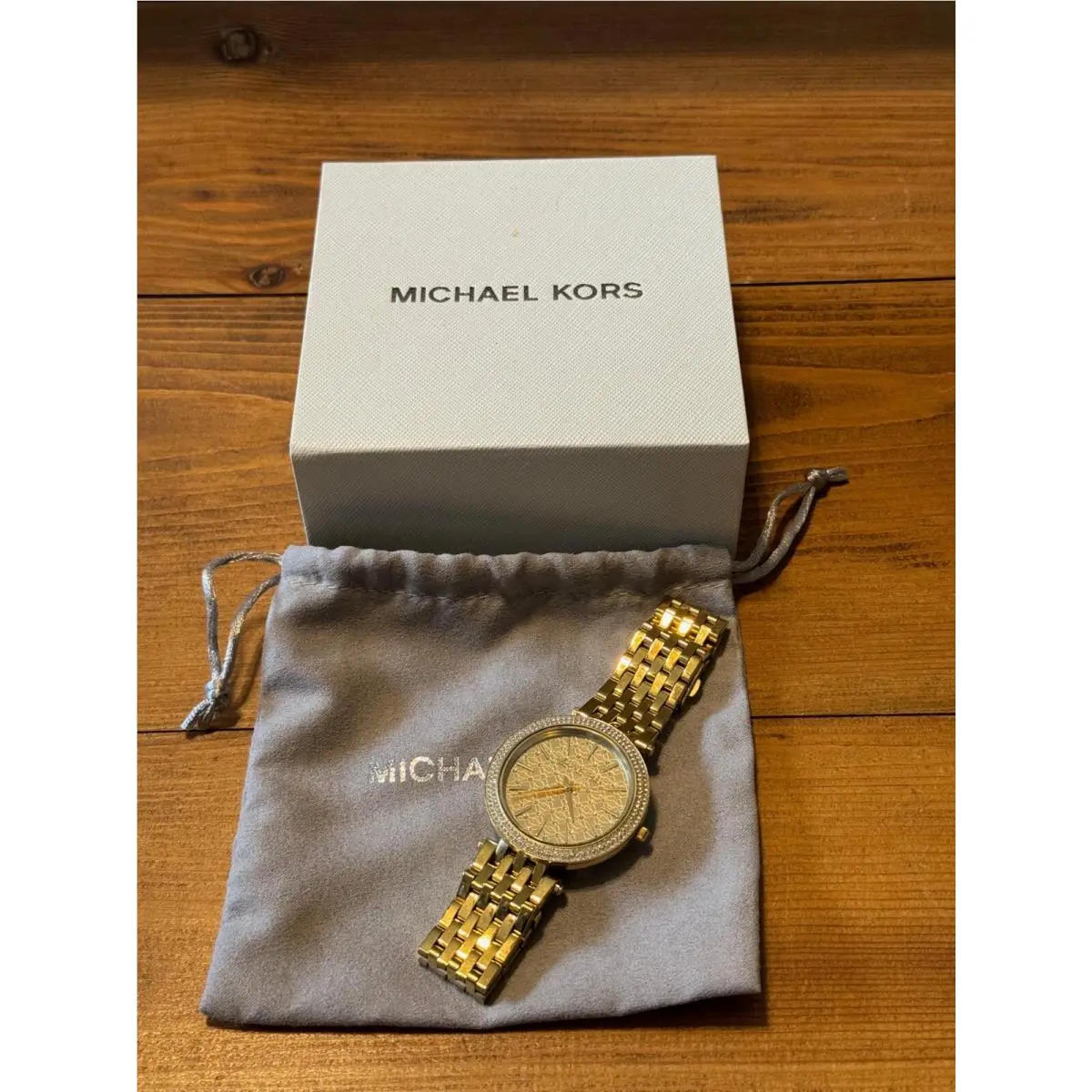 Darci MK3398 Women`s Gold-tone Pave Crystal Stainless Steel Watch by Michael Kors