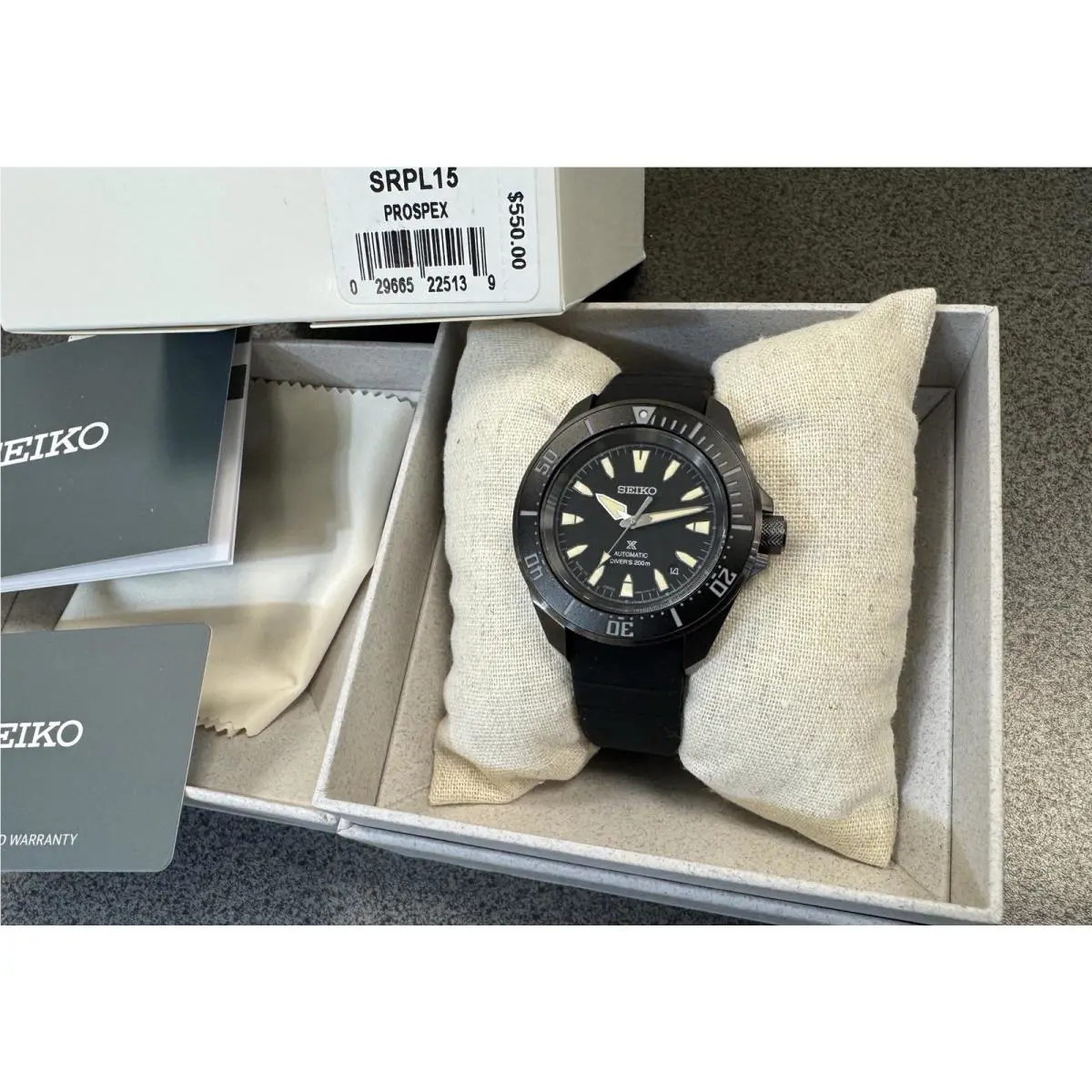Seiko Prospex Sea Samurai Diver Black Dial Silicone Band Watch SRPL15 Japan