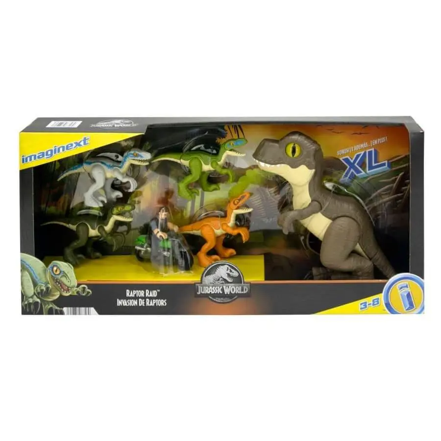 Fisher-price Imaginext Jurassic World Raptor Raid Toy Set Trex Dinosaur