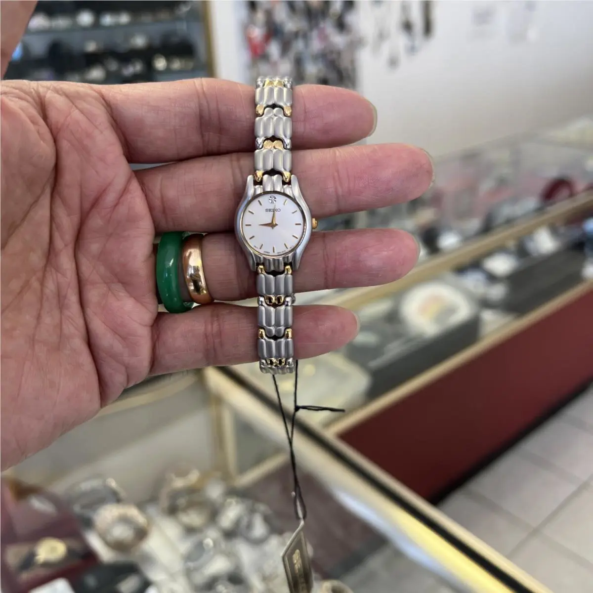 Seiko Silver Dial 1 Diamond Two-tone Stainless Steel Women`s Watch SUJ053