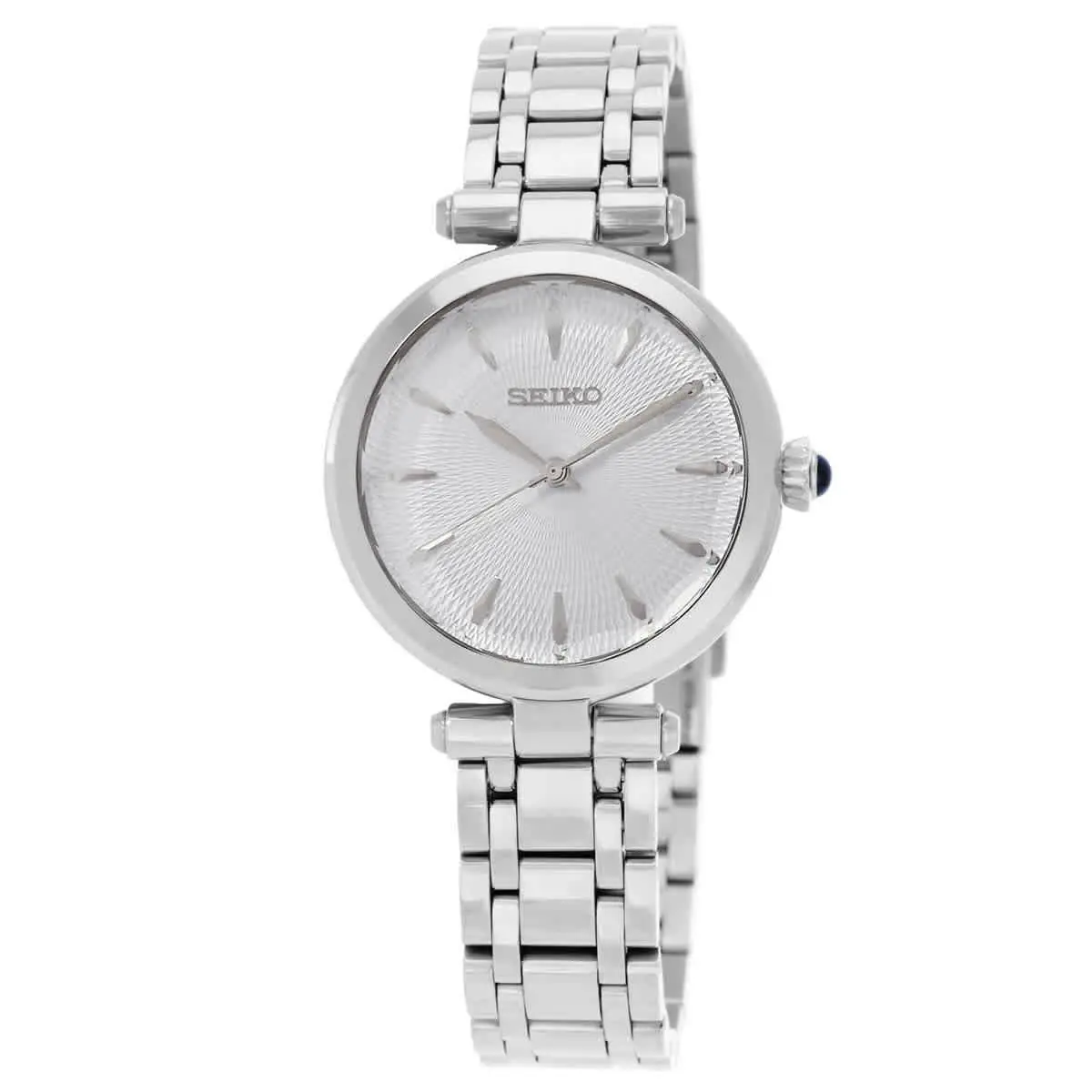 Seiko Discover More Quartz Light Blue Dial Ladies Watch SRZ553P1 - Blue, Dial: Light Blue, Band: Silver-tone