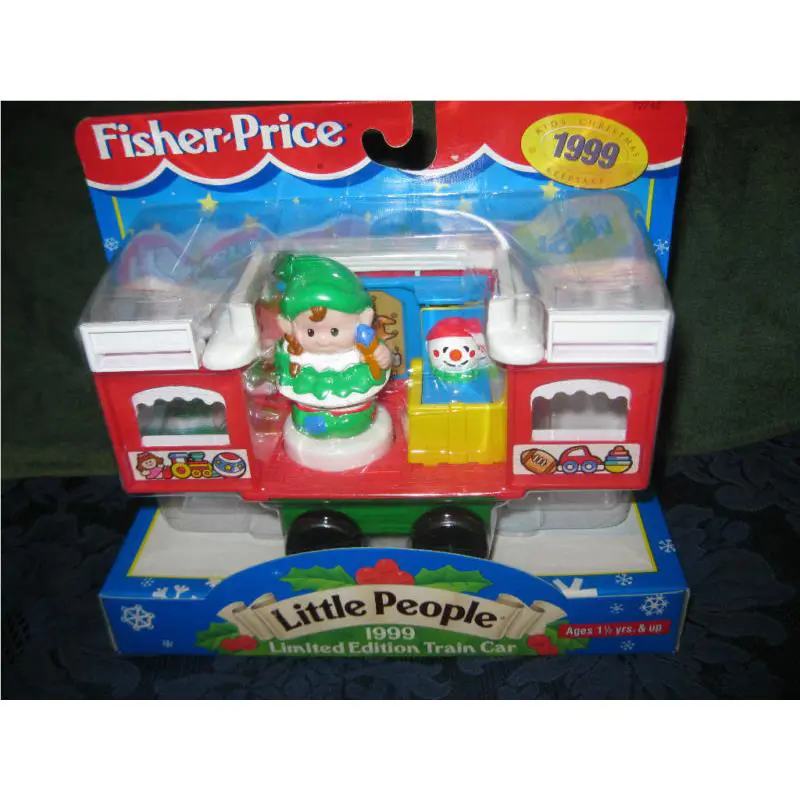 Fisher Price Little People Christmas Train Car 1999 Elf Limited Edition Girl Box