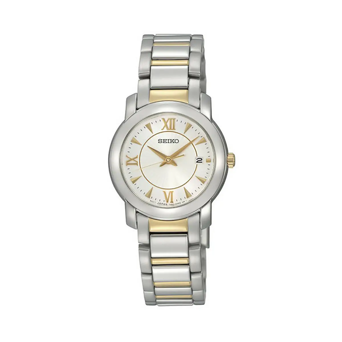 Seiko Women`s SXDC21 Classic Two-tone White Roman Numeral Dial Watch