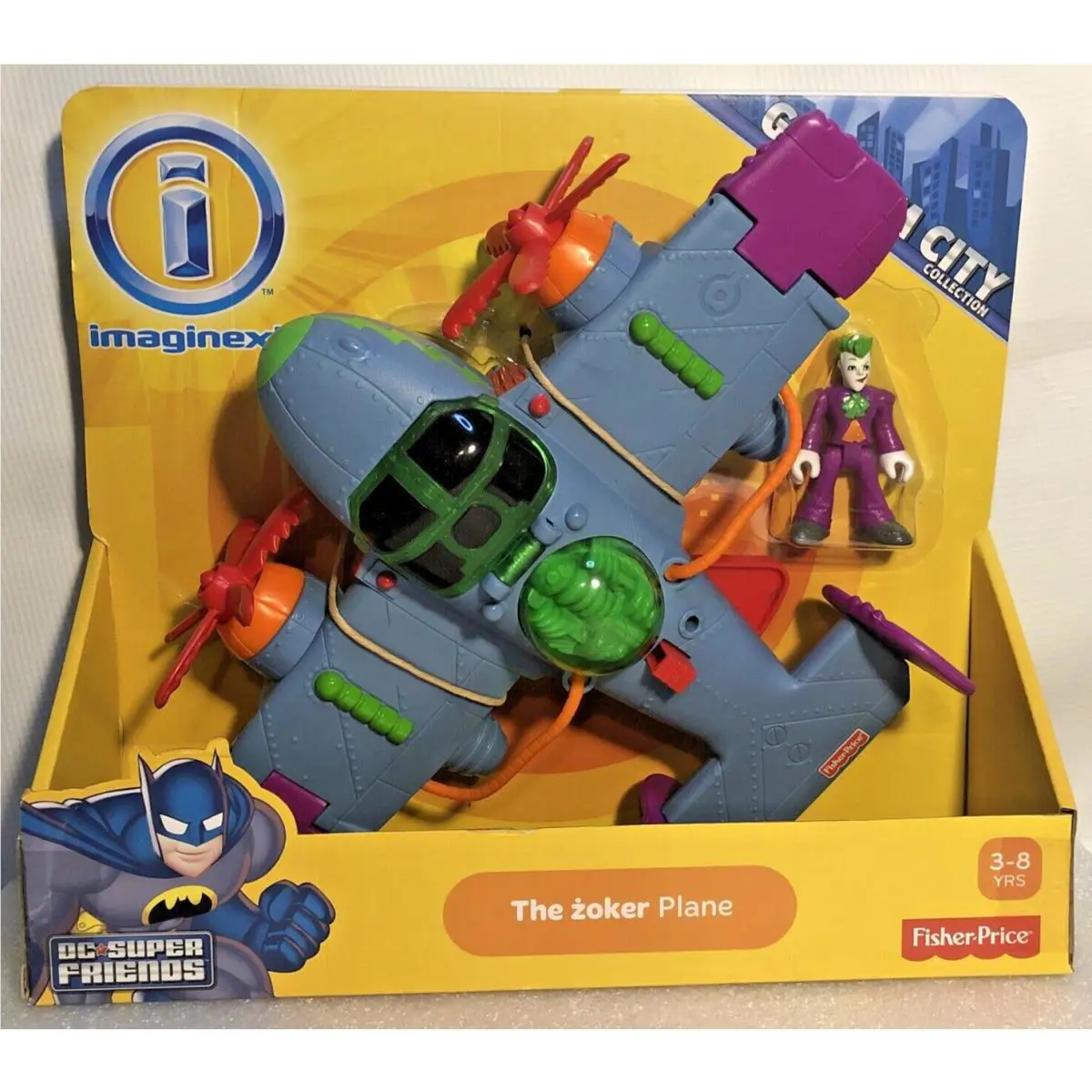 Fisher Price Imaginex The Joker Plane Gotham City Rare Misprint Zoker Toys R Us