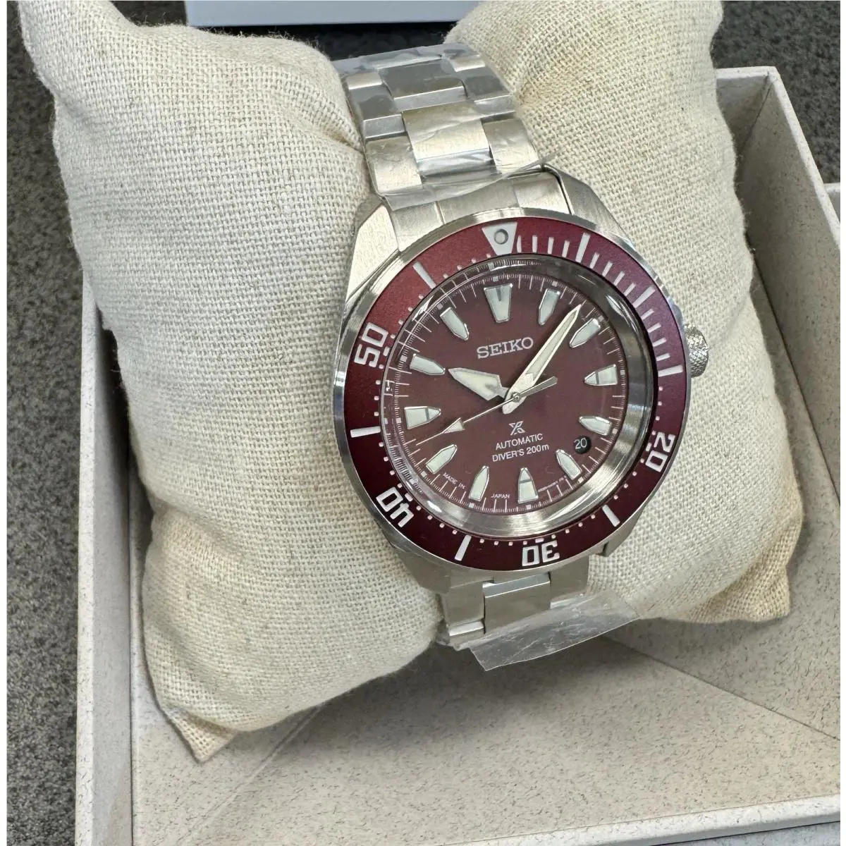 Seiko Prospex Sea Samurai Diver Red Dial Stainless Steel Watch SRPL11 Japan