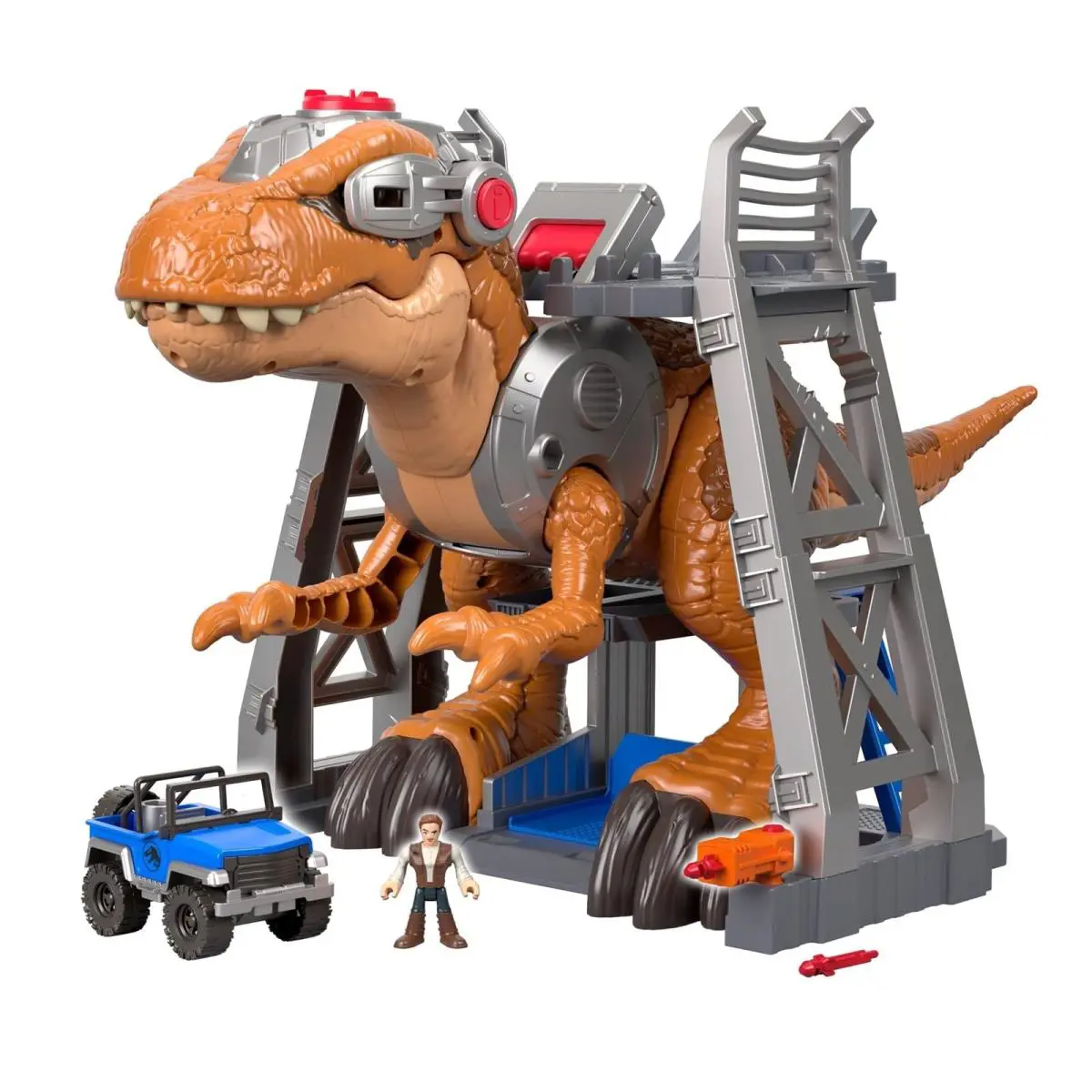 Jurassic World T Rex Action Figure Playset with Vehicle and Owen Toy