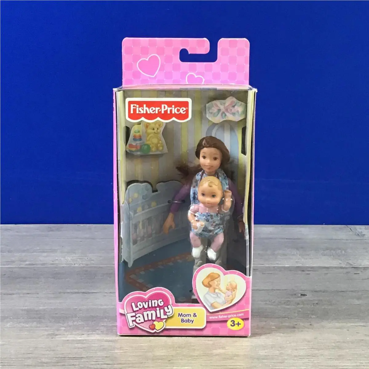 Fisher Price Loving Family Dollhouse Mom Baby in Fabric Carrier 2002