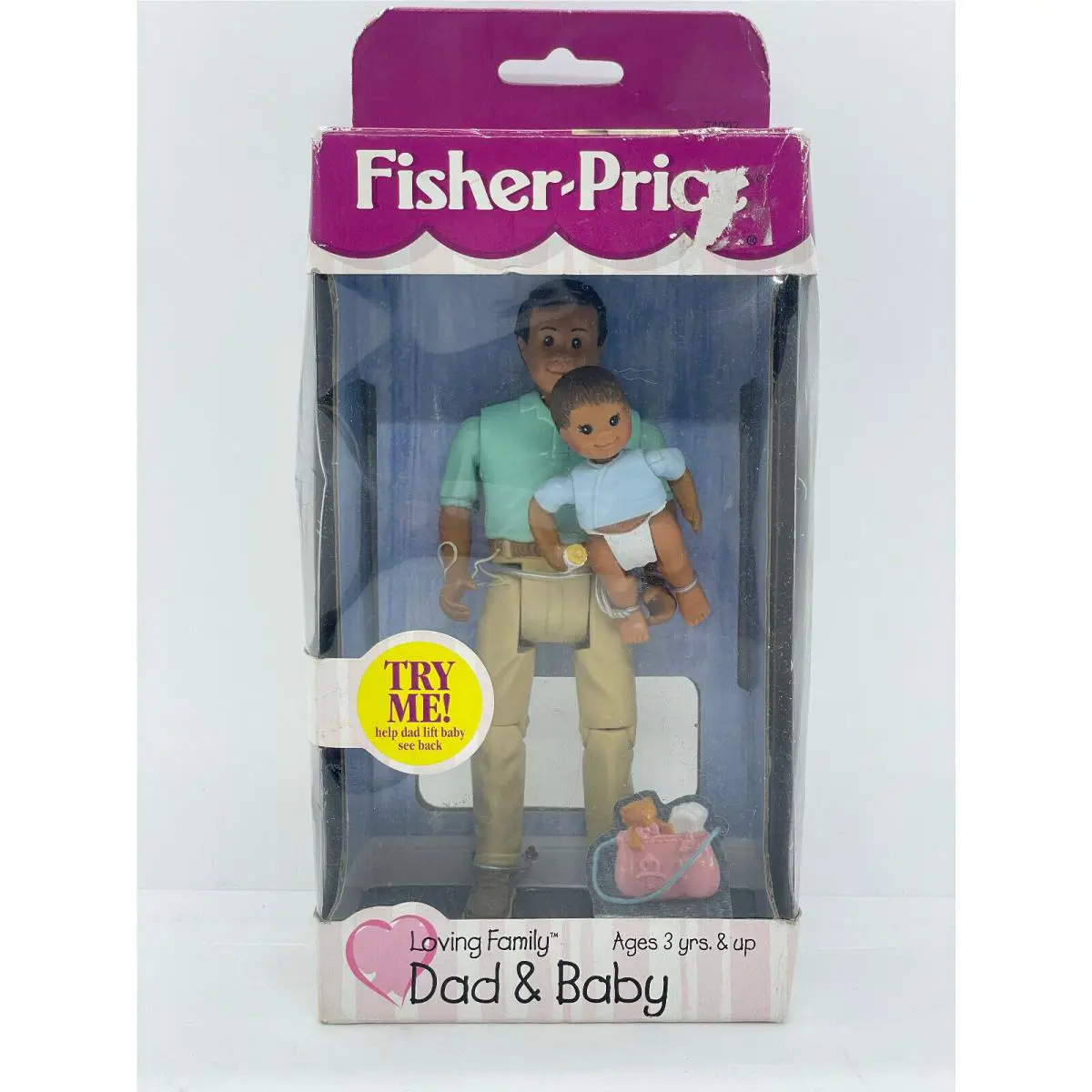 NEW2002 Fisher Price Loving Family Dollhouse 6 Dad and 2 Baby African American