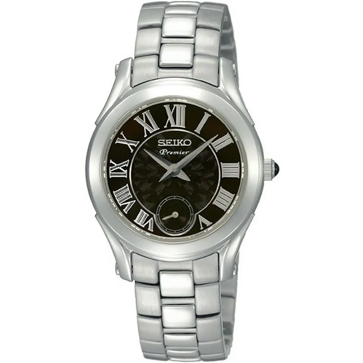 Seiko SRKZ71P1 SRKZ71 Ladies Premier Stainless Steel Case Bracelet Sapphire WR - Dial: Black, Band: Parial brushed finish