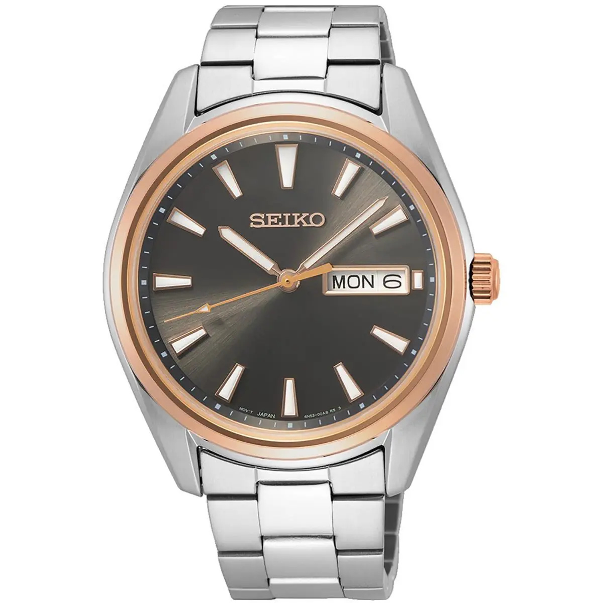 Seiko SUR344P1 SUR344 Men`s Quartz Stainless Case Sapphire Day Date 100m WR