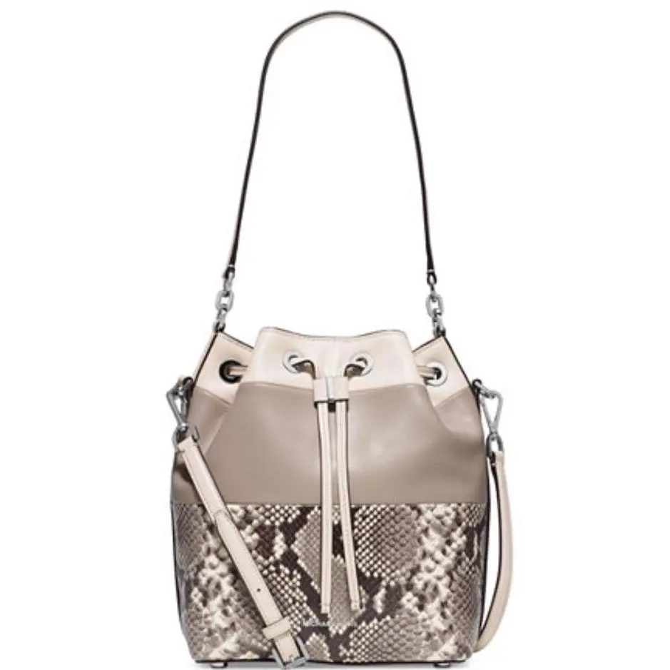 Kors Dottie Embossed-python/leather Large Bucket Bag
