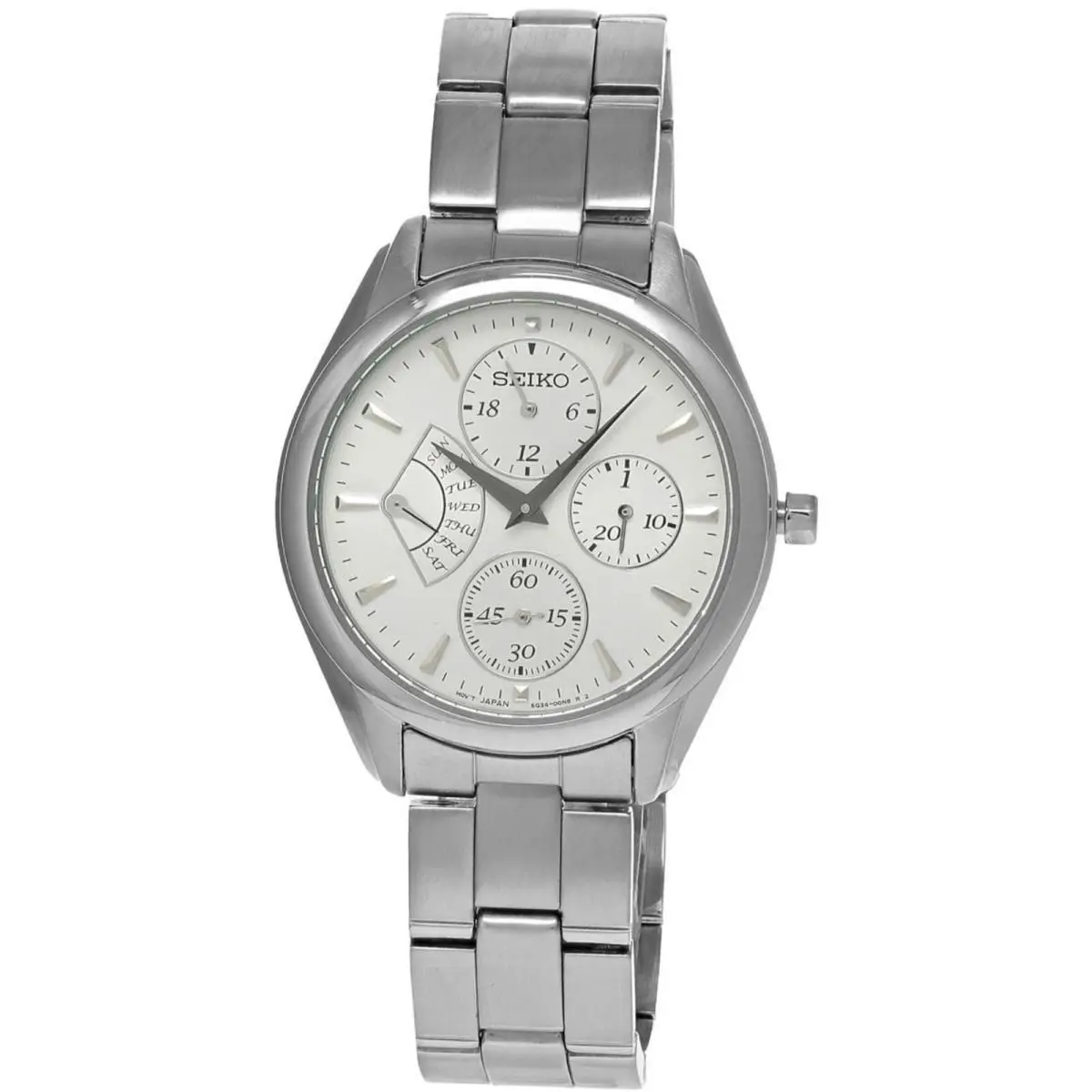 Seiko Quartz 35mm White Dial SS Women`s Watch SRL045P1