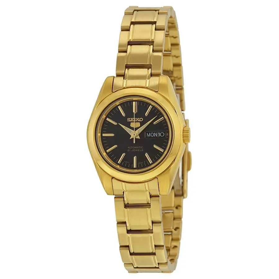 5 Automatic Black Dial Gold-tone Ladies Watch SYMK22 by Seiko