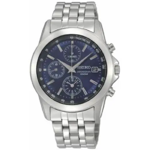 Stainless Steel Blue Dial Chronograph Mens Watch SNDC07 by Seiko