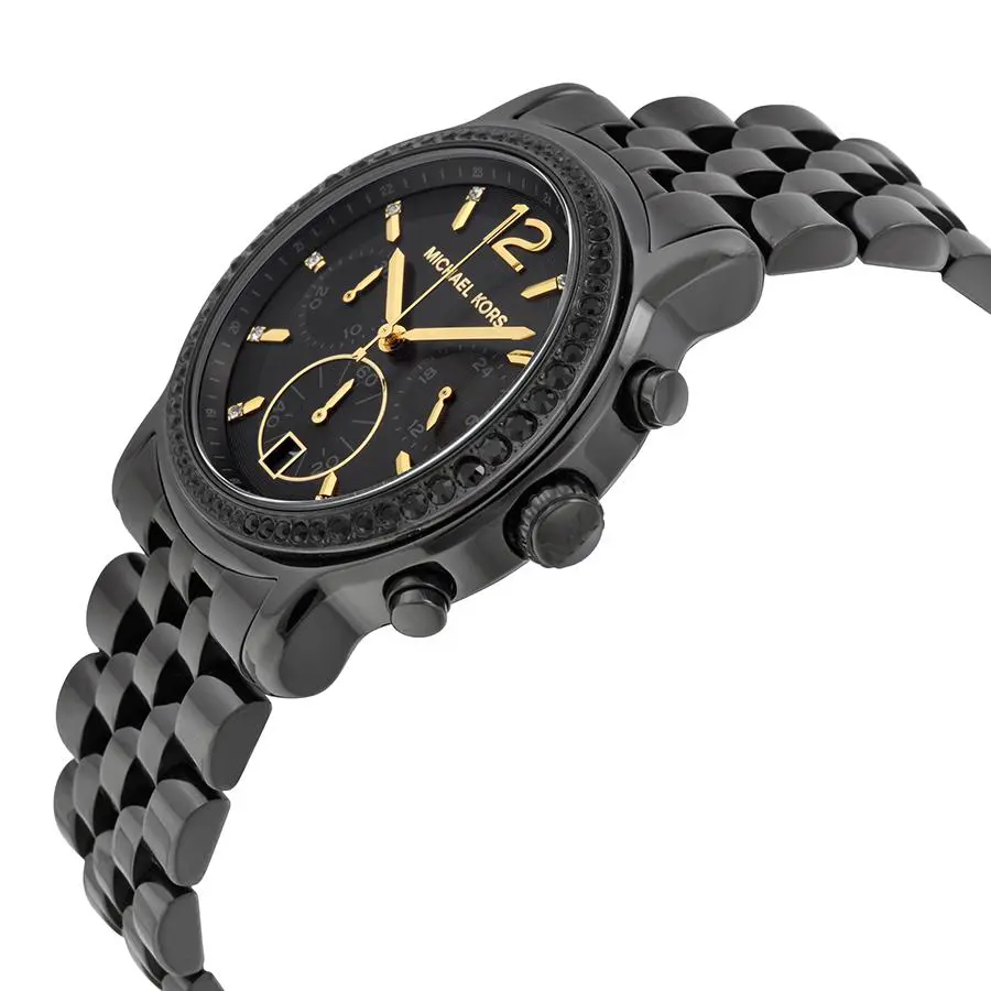 Michael Kors Chronograph Black Dial Black Stainless Steel Watch MK5984
