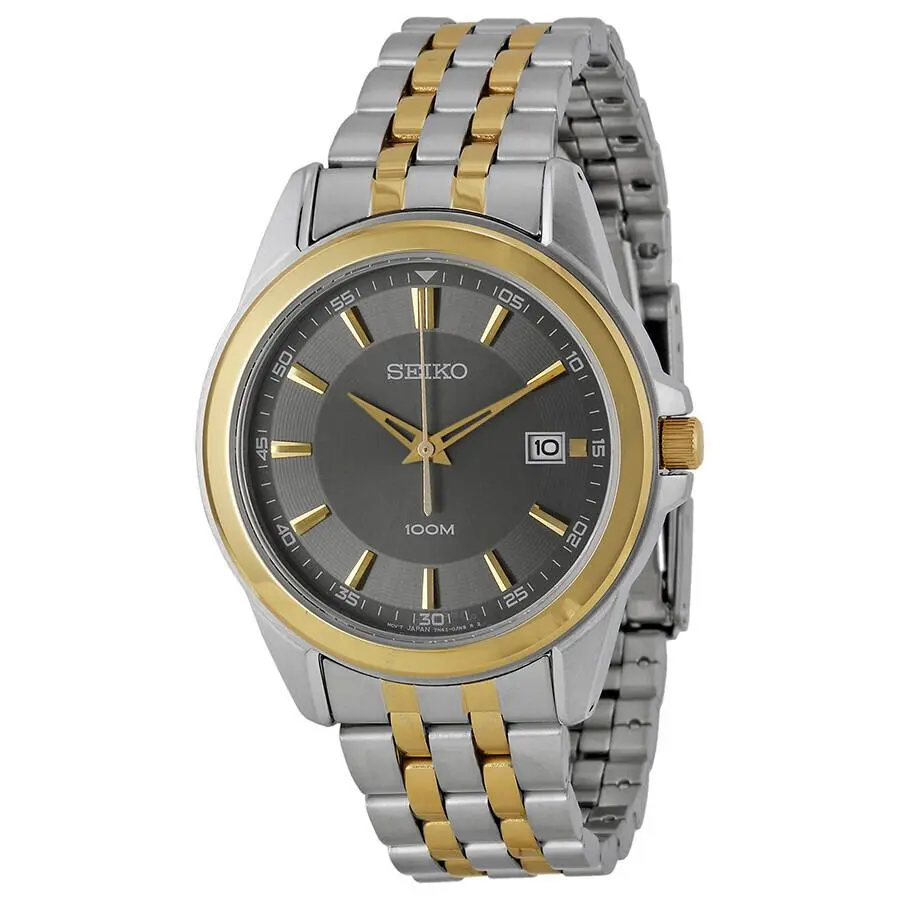 Seiko SGEG90 Men`s Watch 42mm Two-tone Steel Bracelet Japanese Quartz Wristwatch