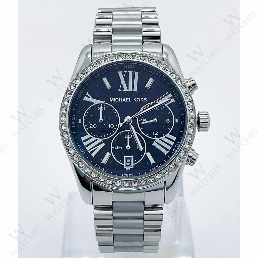 MK7277 Lexington Blue Dial Silver Tone Bracelet Women`s Watch by Michael Kors