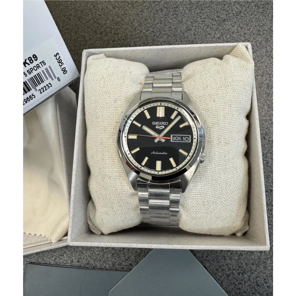 Seiko 5 Sports Automatic Snxs Series Classic Black Dial Watch SRPK89 Japan