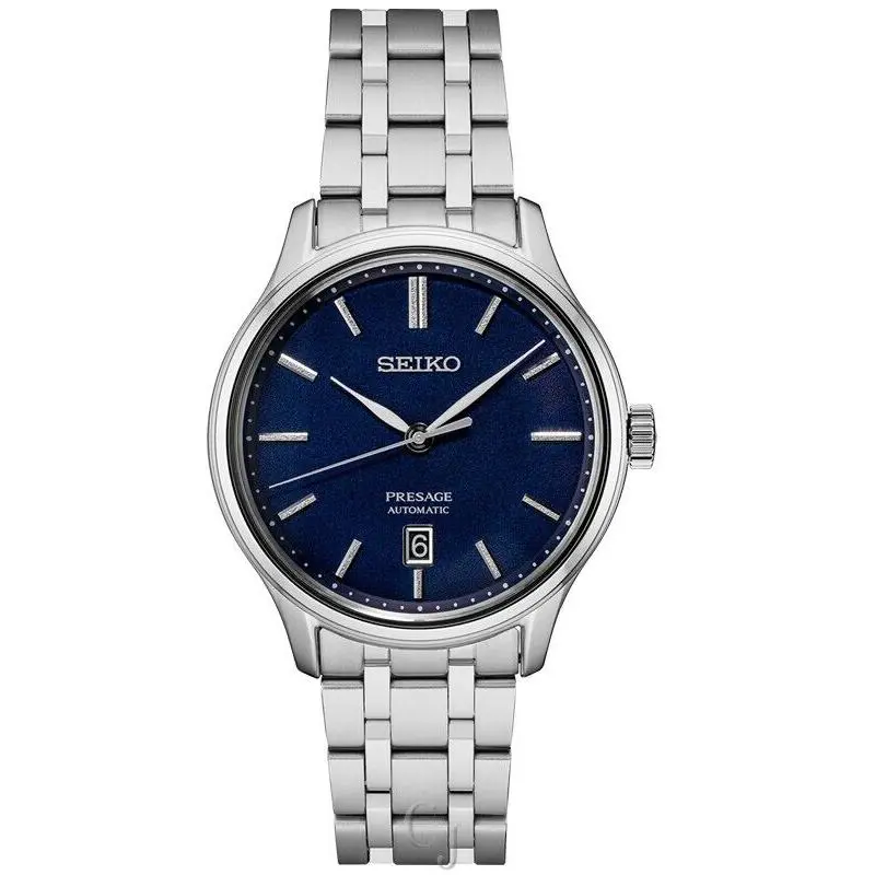 Seiko Presage Automatic Zen Garden Blue SRPD41 - Dial: Blue, Band: Silver, Bezel: Silver
