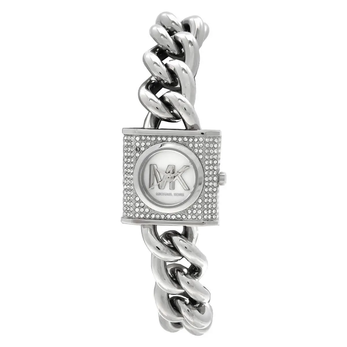 Michael Kors Mk Chain Lock White Dial Ladies Watch MK4718