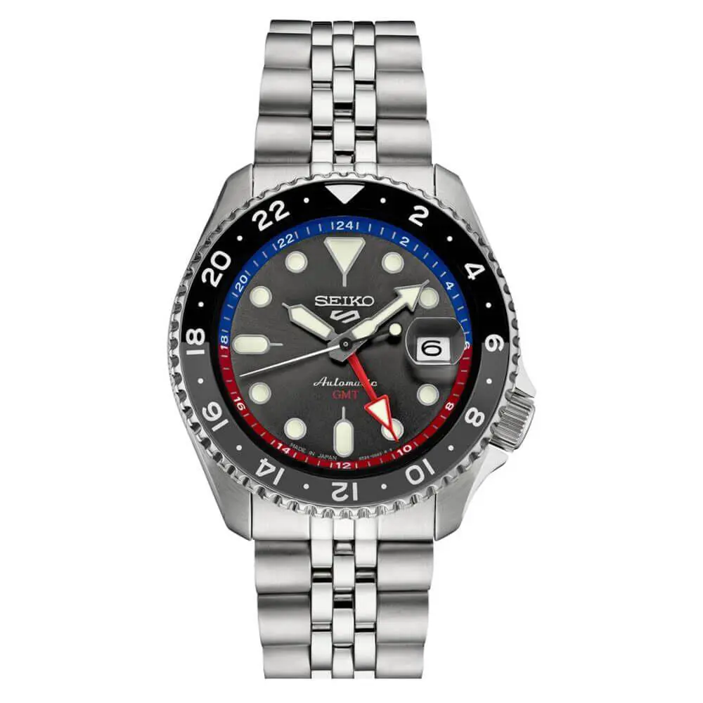 Seiko 5 SSK019 Men Sportsgmt Mechanical Automatic Stainless Silver WR - Silver